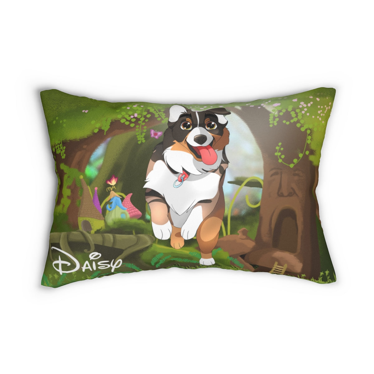 Hand-drawn Disney Style Pet Lumbar Pillow (14” x 20”)