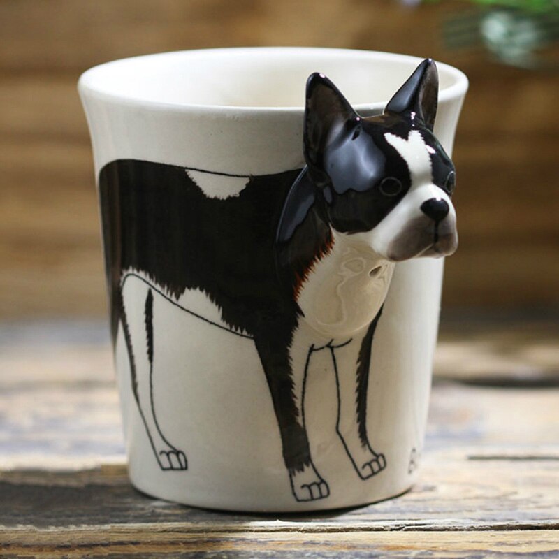 Hand-painted 3D Boston Terrier Mug 8.8oz