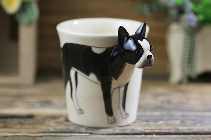 Hand-painted 3D Boston Terrier Mug 8.8oz