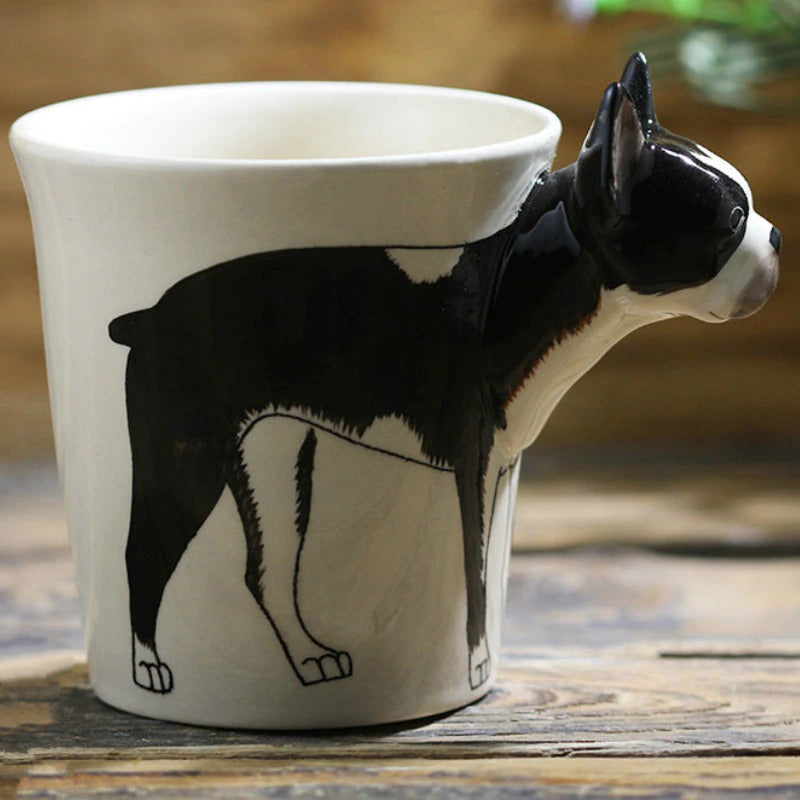Hand-painted 3D Boston Terrier Mug 8.8oz