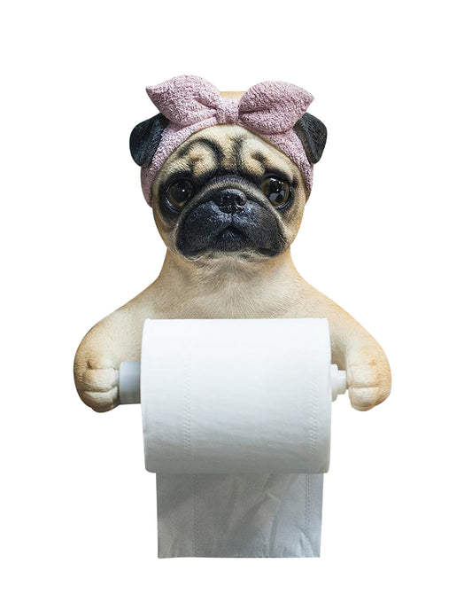 Handband Pug Toilet Roll Holder