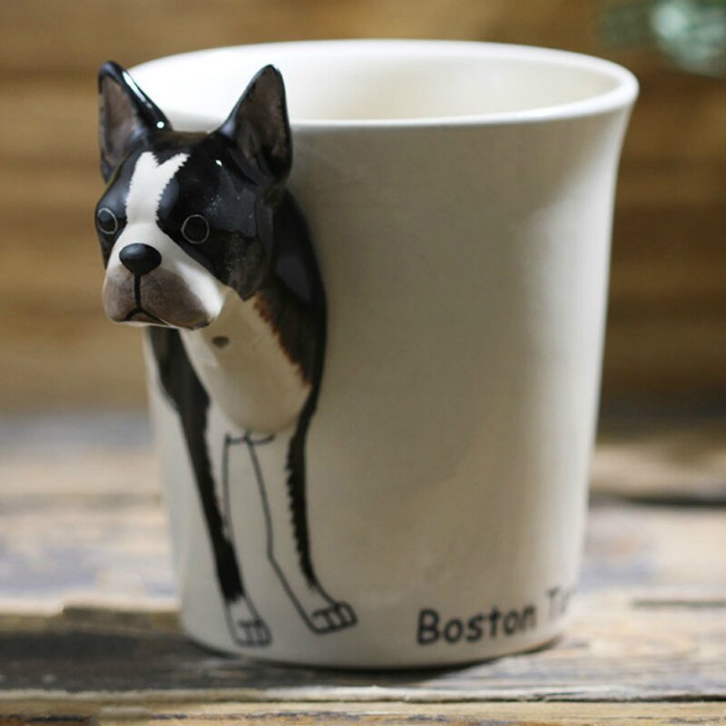Hand-painted 3D Boston Terrier Mug 8.8oz