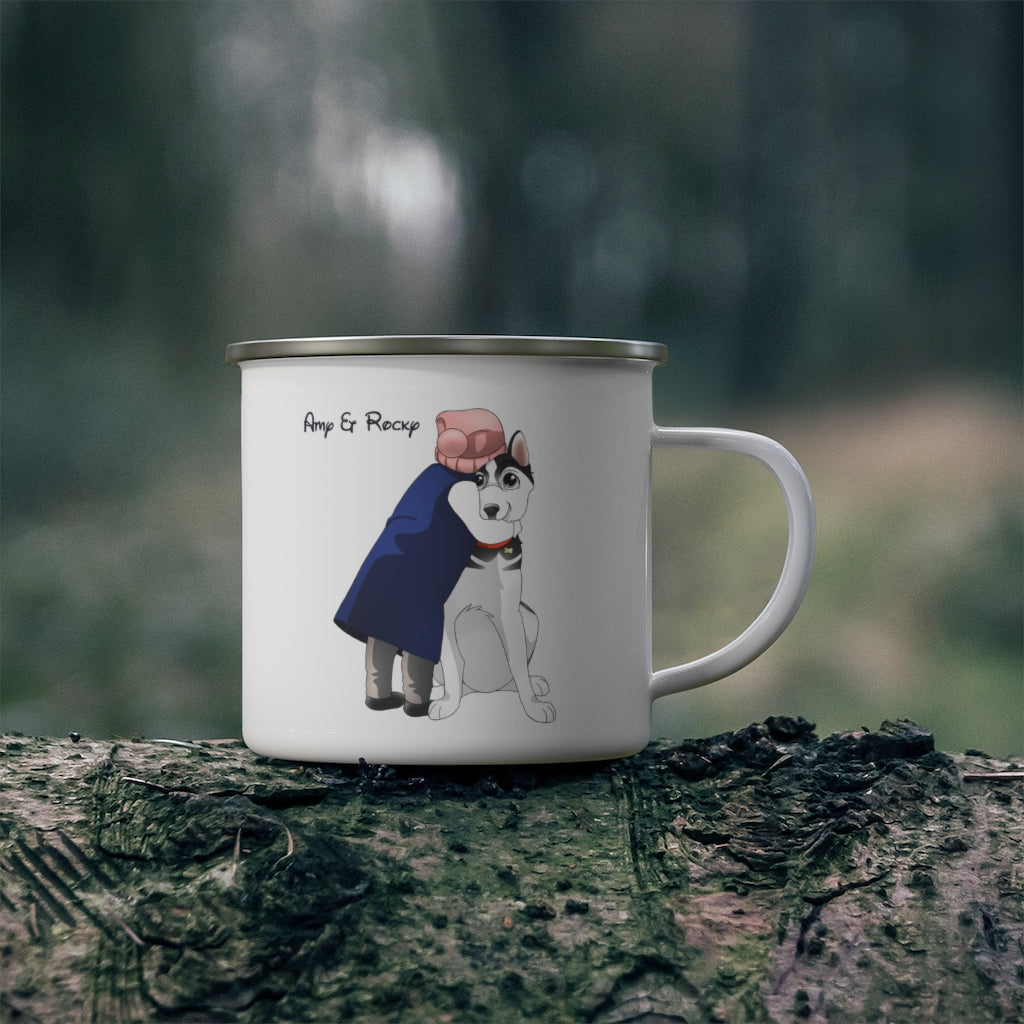 Custom Disney Style Pet Illustration Enamel Mug 12oz