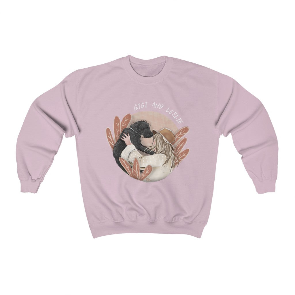 Unisex Hand-drawn Artistic Half-Body Style Pet Illustration Sweatshirt