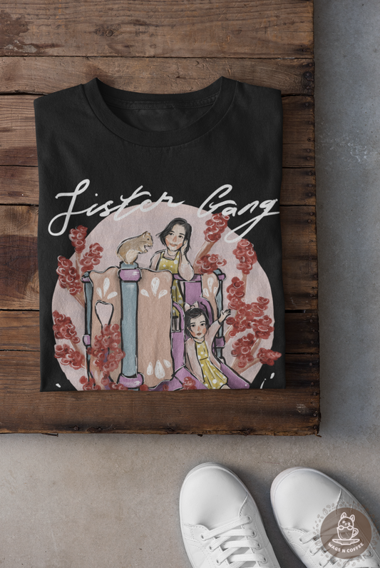 Unisex Hand-drawn Artistic Half-Body Style Pet Illustration T-shirt