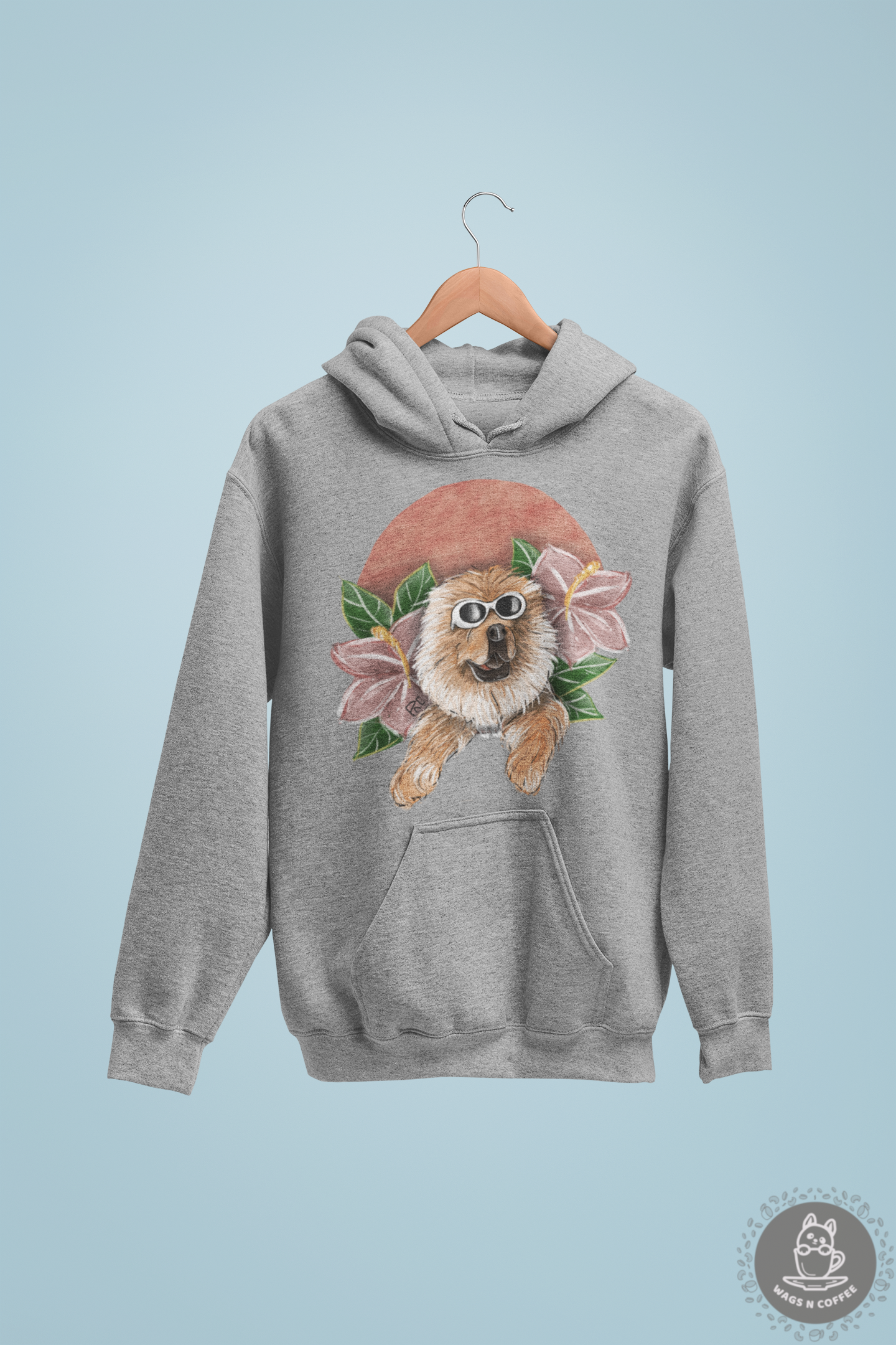 Unisex Hand-drawn Artistic Half-Body Style Pet Illustration Hoodie