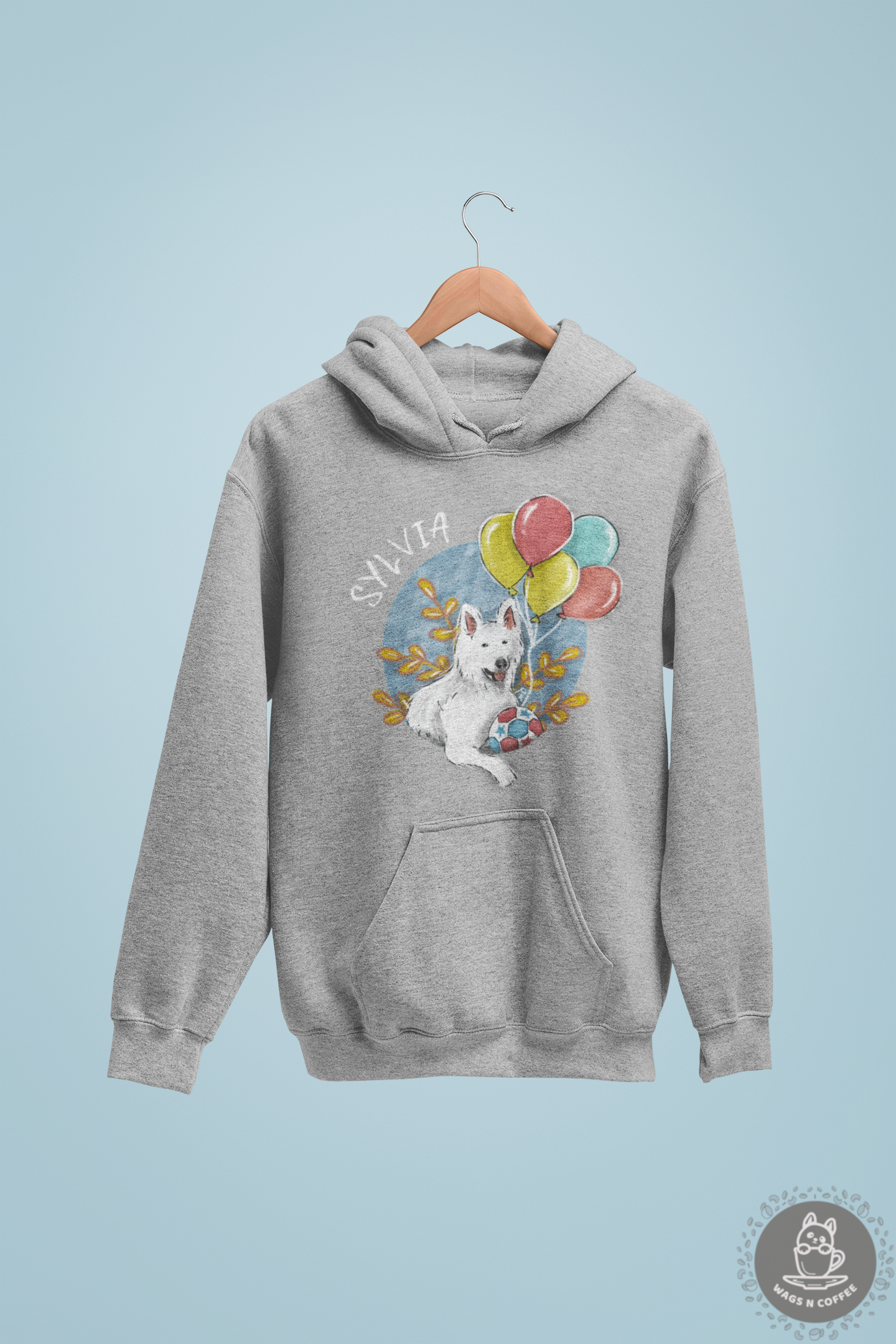 Unisex Hand-drawn Artistic Half-Body Style Pet Illustration Hoodie