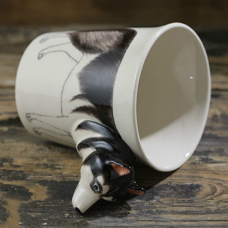 Hand-painted 3D Siberian Husky Mug 2-10.6oz
