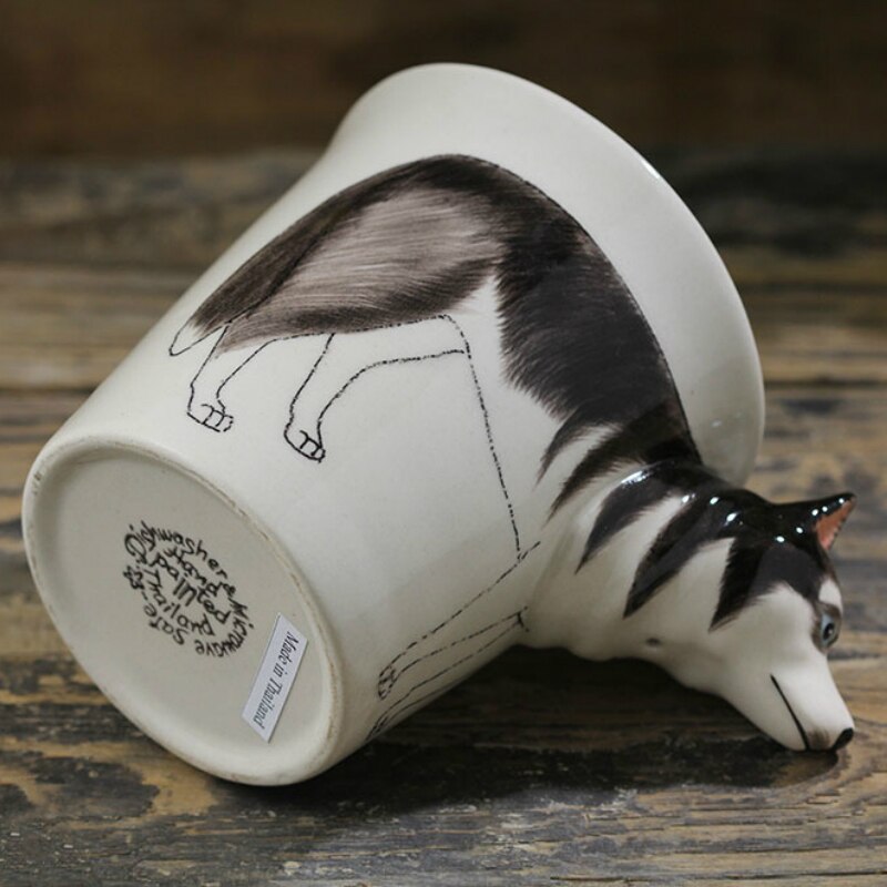 Hand-painted 3D Siberian Husky Mug 2-10.6oz