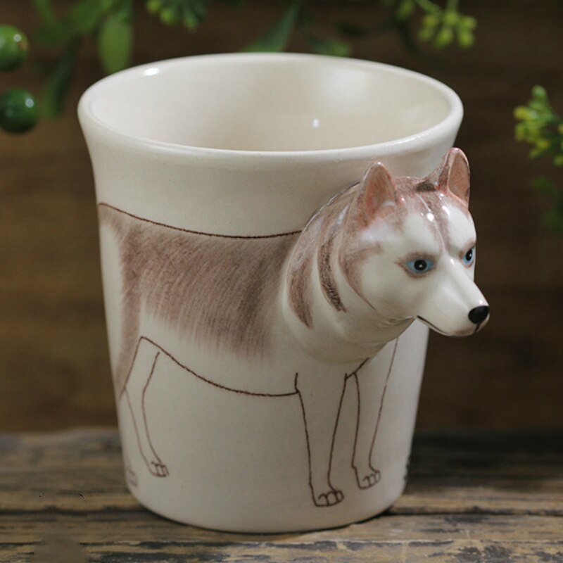 Hand-painted 3D Siberian Husky Mug 1-10.6oz