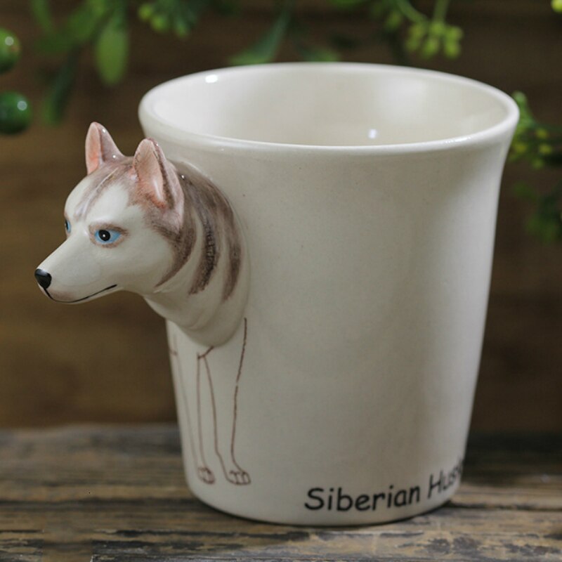 Hand-painted 3D Siberian Husky Mug 1-10.6oz