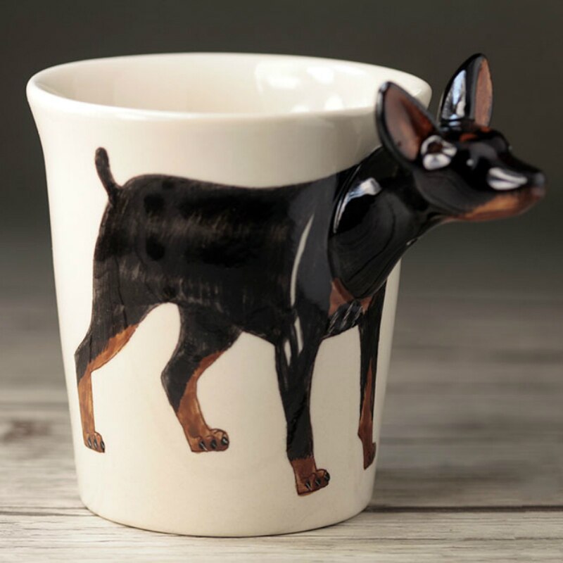 Hand-painted 3D Miniature Pinscher Mug 10.6oz