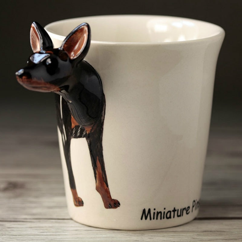 Hand-painted 3D Miniature Pinscher Mug 10.6oz