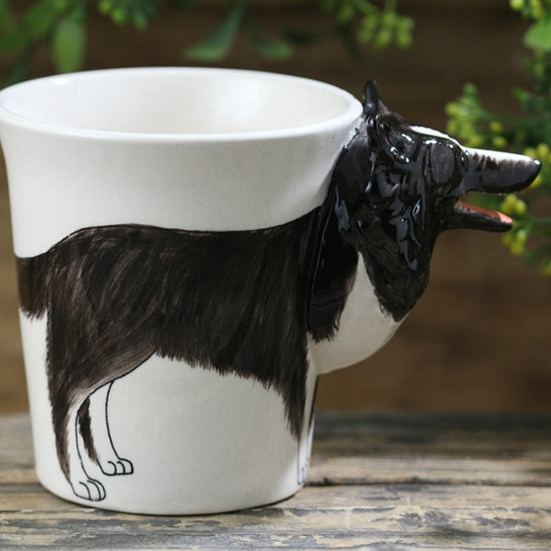 Hand-painted 3D Border Collie Mug 10.6oz