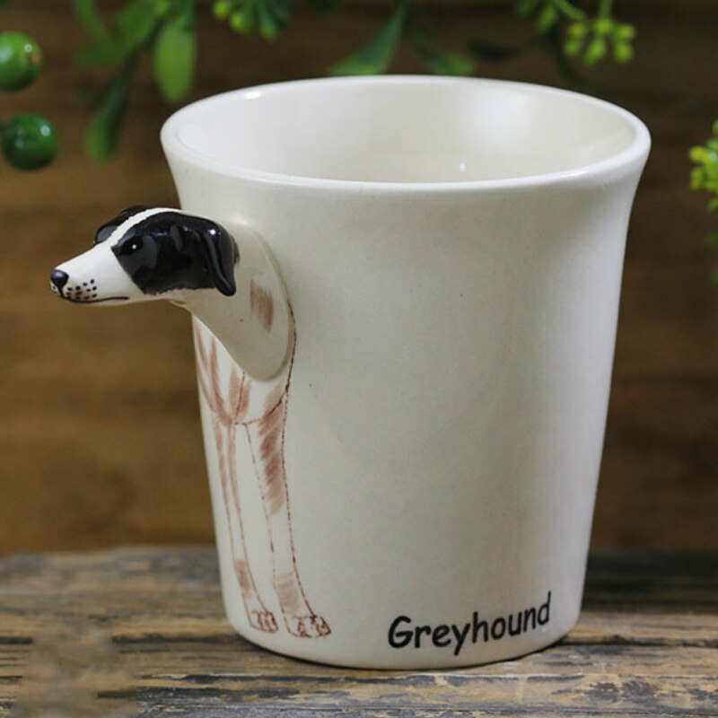 Hand-painted 3D Greyhound Mug 8.8oz