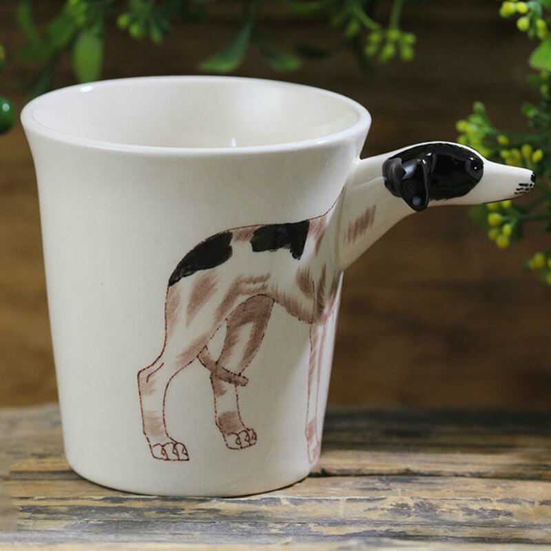 Hand-painted 3D Greyhound Mug 8.8oz