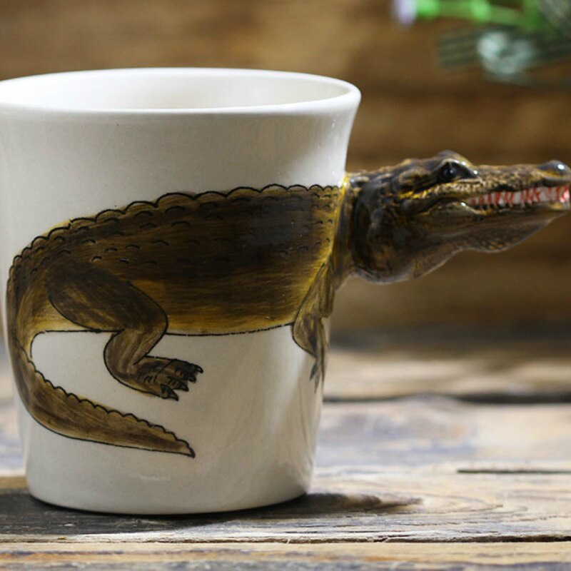 Hand-painted 3D Crocodile Mug 7oz