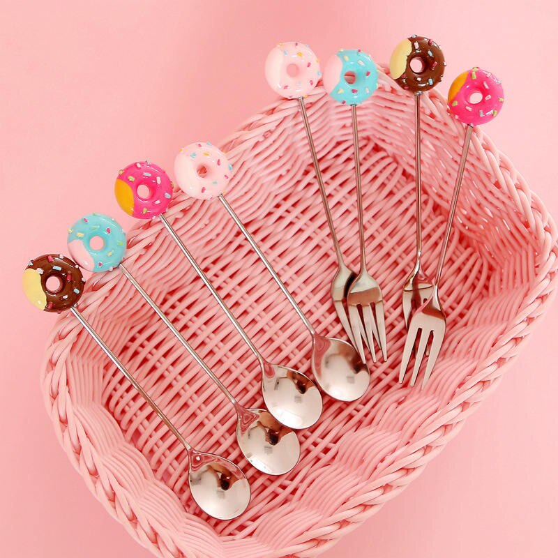 Doughnut / Lollipop Spoon and Fork Gift Set