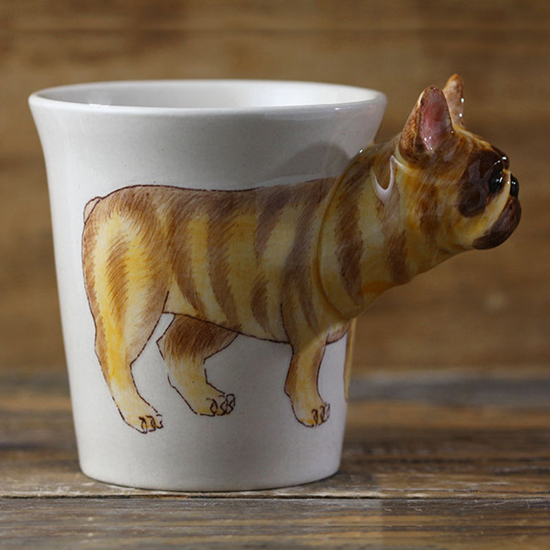 Hand-painted 3D French Bulldog Mug 8.5oz