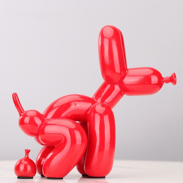 Defecating Dog Balloon Style Sculpture