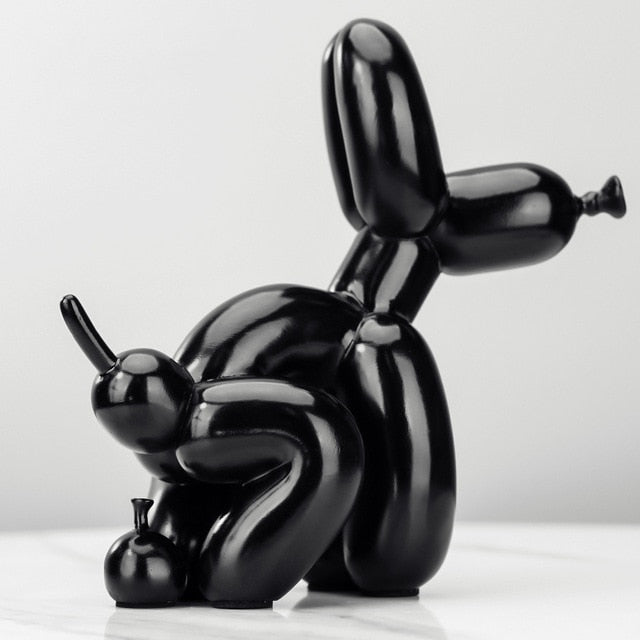 Defecating Dog Balloon Style Sculpture