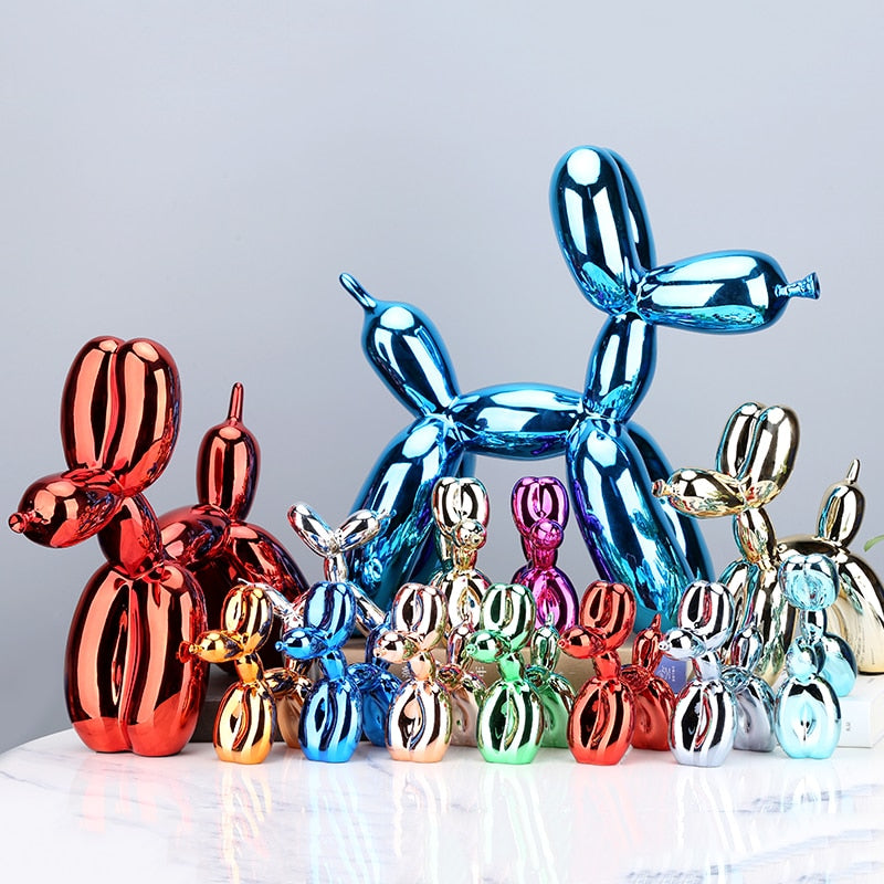 Electroplated Puppy Balloon Sculpture