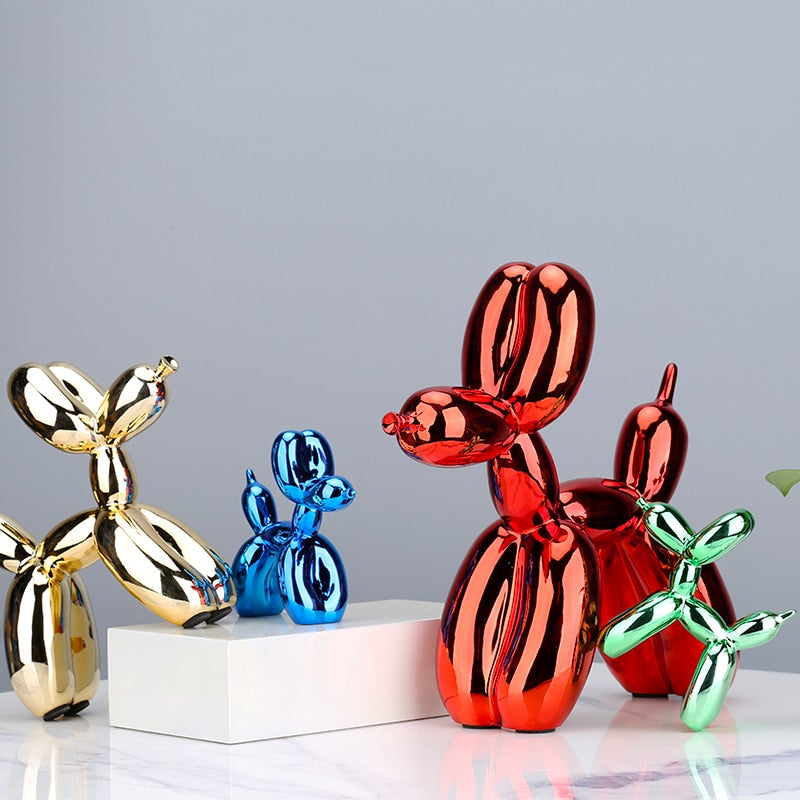 Electroplated Puppy Balloon Sculpture