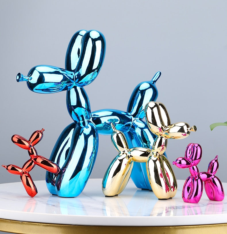 Electroplated Puppy Balloon Sculpture