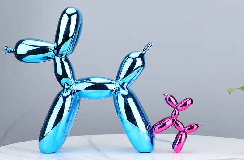 Electroplated Puppy Balloon Sculpture