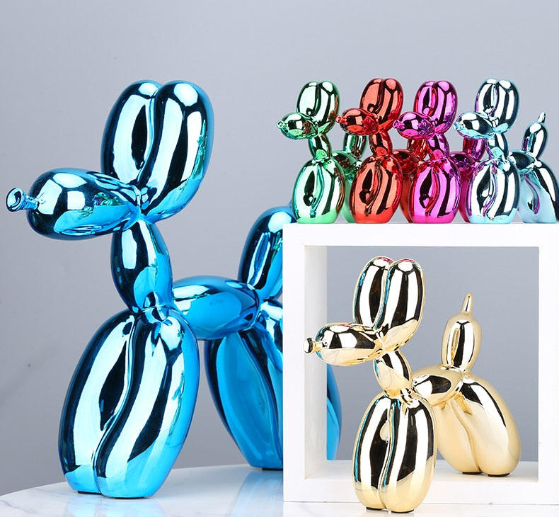 Electroplated Puppy Balloon Sculpture