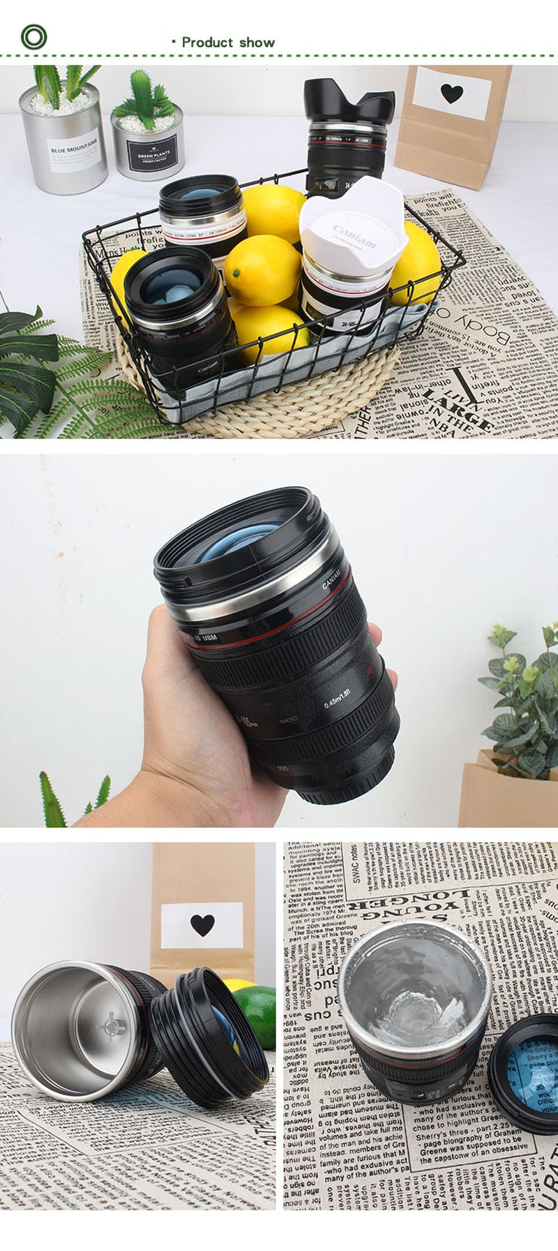 Camera Lens Self Stirring Mug 10.2oz