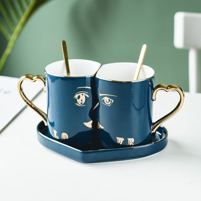 Luxury Ceramic Matching Mug Set 10.5oz