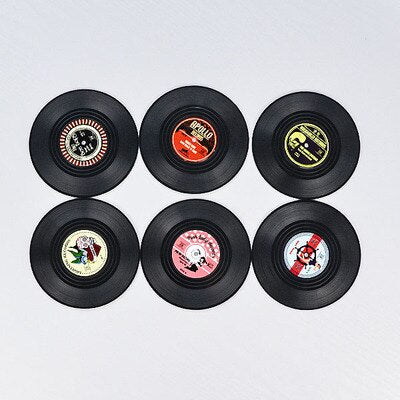 Vinyl Record Style Coaster Set 4pcs/6pcs