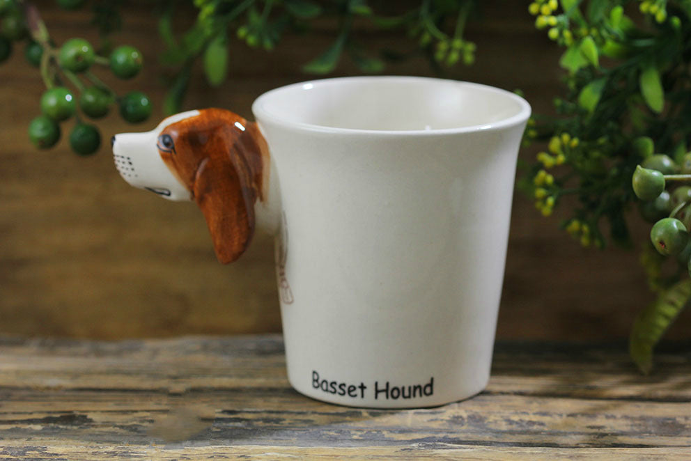 Hand-painted 3D Basset Hound Mug 10.6oz