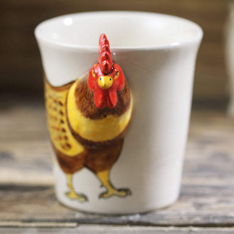 Hand-painted 3D Rooster Mug 7oz