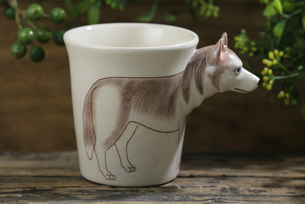 Hand-painted 3D Siberian Husky Mug 1-10.6oz