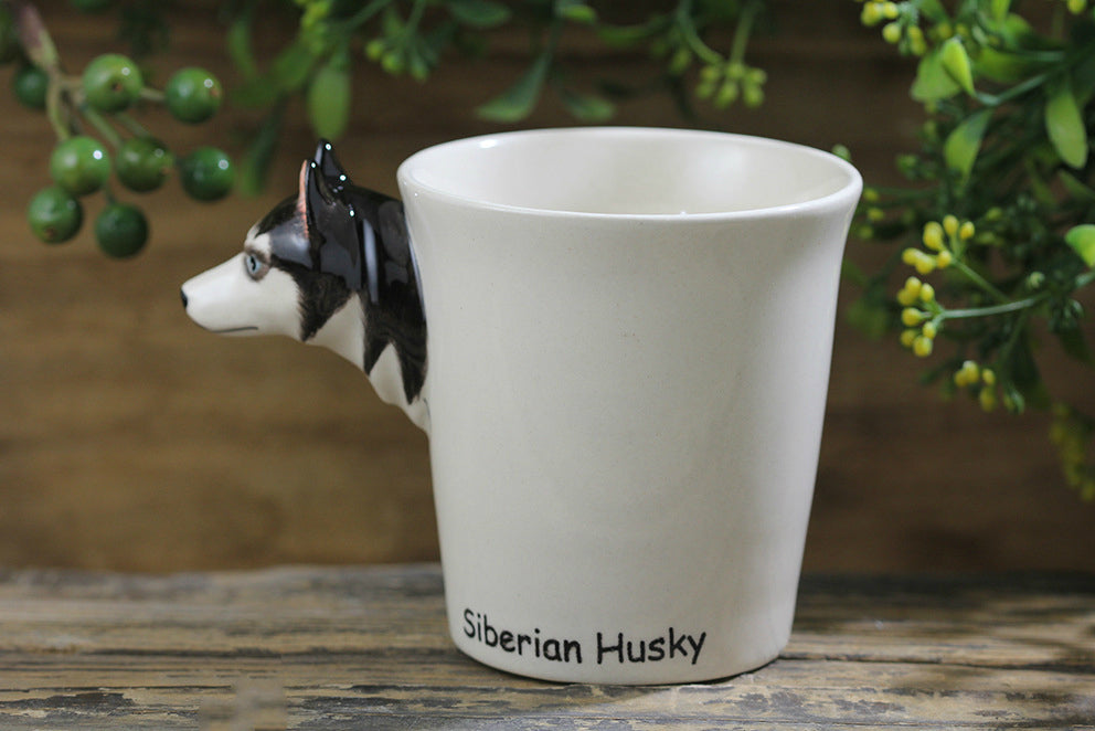 Hand-painted 3D Siberian Husky Mug 2-10.6oz