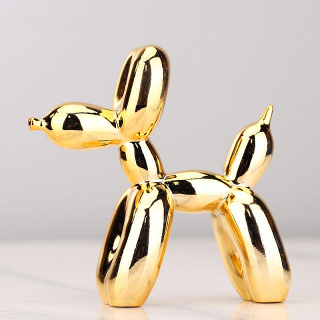 Electroplated Puppy Balloon Sculpture