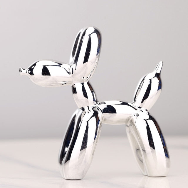 Electroplated Puppy Balloon Sculpture