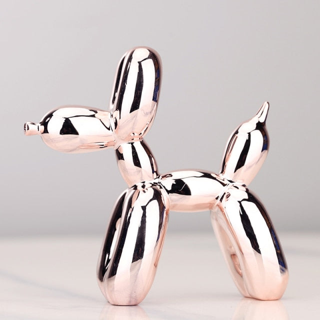 Electroplated Puppy Balloon Sculpture