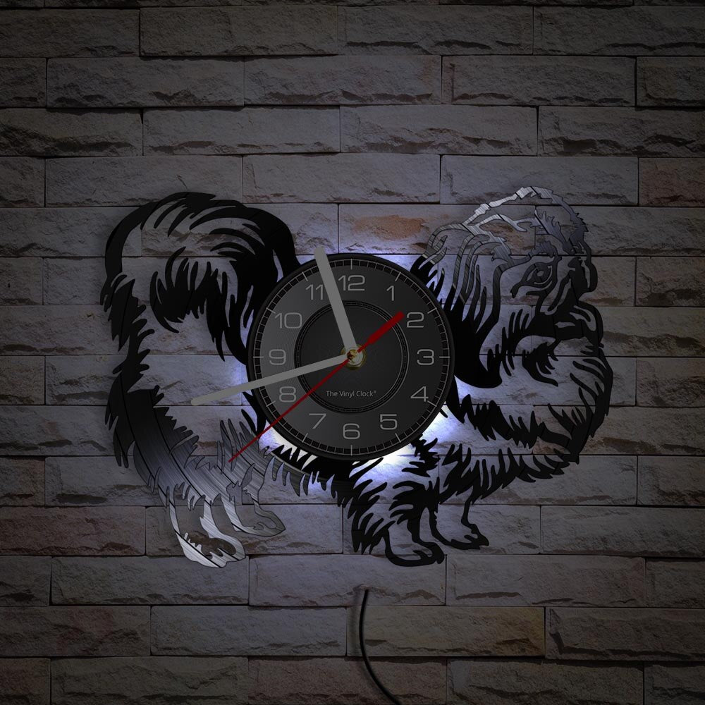 Laser-cut Repurposed Vinyl Record Clock (Shih Tzu)