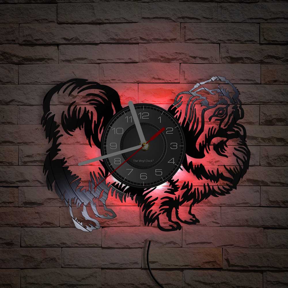 Laser-cut Repurposed Vinyl Record Clock (Shih Tzu)