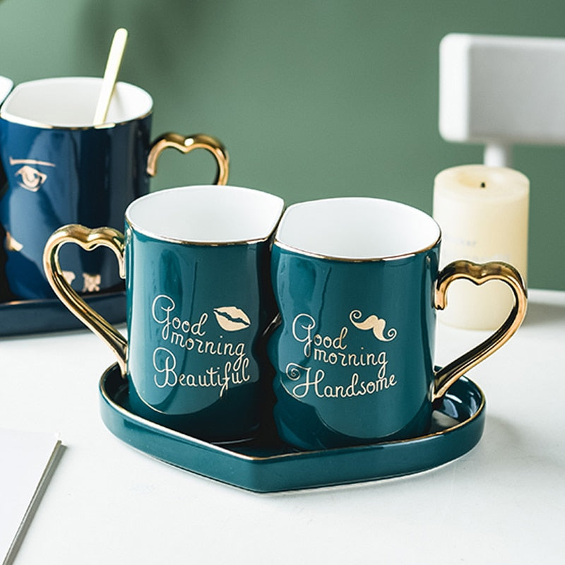 Luxury Ceramic Matching Mug Set 10.5oz
