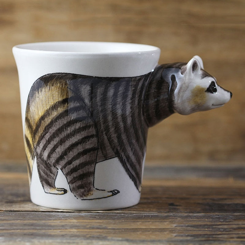Hand-painted 3D Raccoon Mug 7oz