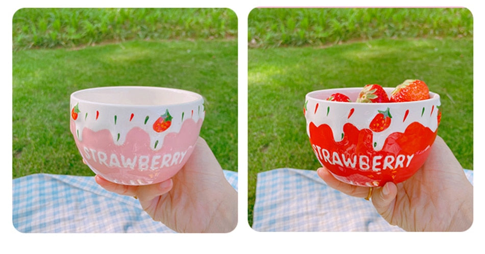 Strawberry Bowl and Mug 15.2oz & 11.8oz