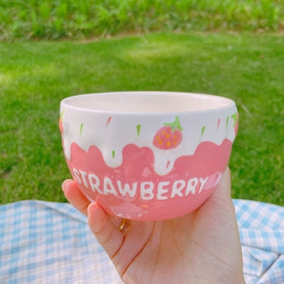 Strawberry Bowl and Mug 15.2oz & 11.8oz