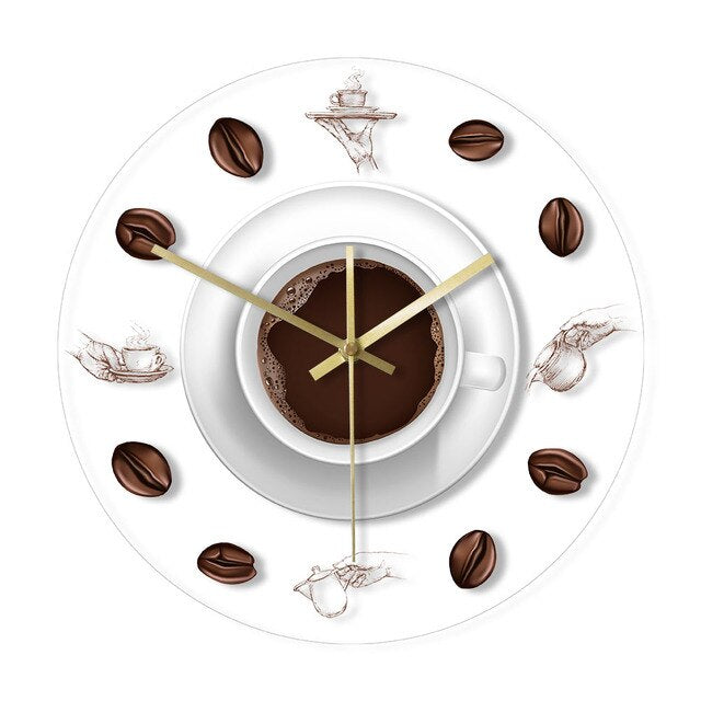 Transparent Acrylic Wall Clock – Coffee 1