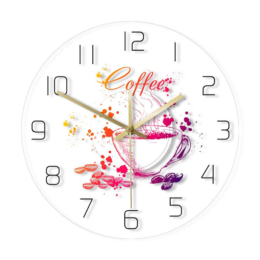 Transparent Acrylic Wall Clock – Coffee 1