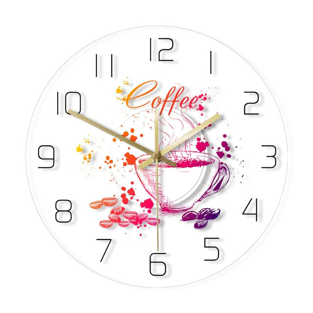 Transparent Acrylic Wall Clock – Coffee 1