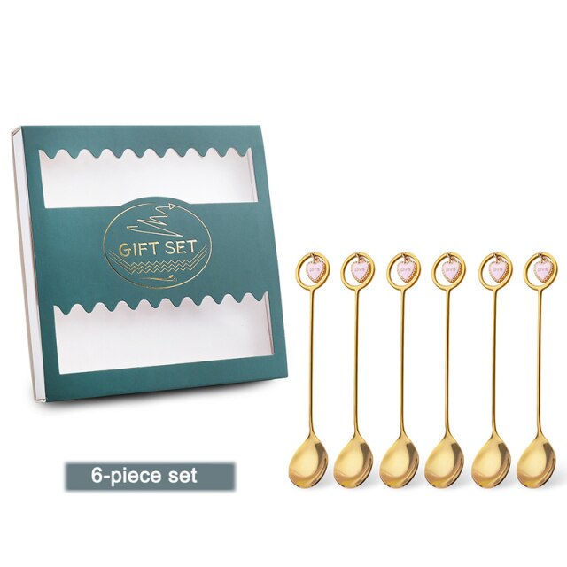 Star/ Heart Pendant 6-piece Spoon & Fork Gift Set